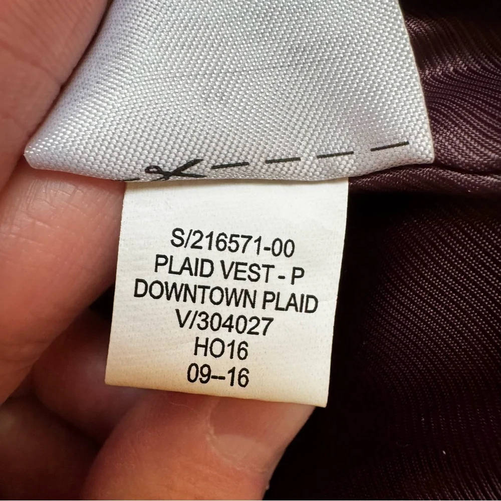 Banana‎ Republic Men's Gray Plaid Puffer Vest. Size Medium
